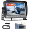 Hikity Telecamera Retromarcia Wireless Solare Magnetica con Monitor 7 Pollici IPS, IP69 Impermeabile Visione Notturna 10000-mAh-Akku Telecamera Posteriore Auto per Camion Camper