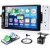 VECHTEL DAB/DAB+ Autoradio 2 Din con Carplay Android Auto senza Fili, 7 Pollici IPS HD Touch Screen Stereo Auto Supporto Bluetooth Radio FM/AM/RDS EQ USB/Tipo C Mirror Link SWC Telecamera Posteriore