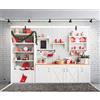 Xiaoterna 3x2m Inverno Natale cucina sfondo fotografico Interno Ghirlanda armadio sfondo muro bianco Vacanze Colorato Decorazione ritratto cucina stoviglie Studio Forniture di scena