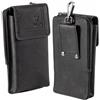 MATADOR Brisbane - Custodia da cintura 2 in 1, in vera pelle, con scomparto con chiusura lampo, con elegante confezione regalo e protezione RFID, per smartphone fino a 6,9 pollici, colore nero opaco
