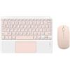 Stineng Tastiera Bluetooth Touchpad con Mouse per PC Tablet Gaming Tastiera Wireless Rosa