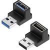 YUNKOZAND Adattatore USB 3.1 a 90 gradi, connettore ad angolo retto su presa per PC, laptop, caricabatterie e più dispositivi (on/off)