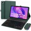 HLTOOP Custodia con Tastiera per Lenovo Tab M10 Plus 3rd Gen 10.6 2022 (TB125FU /TB128FU /TB128XU), Tastiera Retroilluminata A 7 Colori Con Mouse, Cover Posteriore in Morbido TPU,Deep green