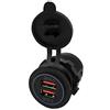 Keenso Caricatore Doppio USB, Doppia Presa di Ricarica USB QC3.0 a Ricarica Rapida per 12/24 V per Moto Auto