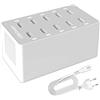 Monkey Ladder Caricatore USB, 50 W 10 prese USB, con tecnologia di rilevamento intelligente, alimentatore USB multiplo allo stesso tempo, adatto per smartphone, auricolari, tablet, ecc.