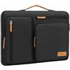 MOSISO 12,9 Pollici Custodia Tablet per iPad Pro 13 M4 & iPad Air 13 M3 M2, iPad Pro 12,9 M2 M1 6/5th con Tastiera Magica&Smart Keyboard Folio, Lato Aperto Borsa con 4 Tasche con Zip, Nero