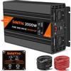 SolaYnc Inverter 2000W/4000W 12V 220/230V onda sinusoidale pura Inverter per auto con schermo LCD, telecomando, prese UE, porta USB, adatto per camper, roulotte, impianti solari