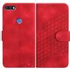 JayModCase Cover per Huawei Y7 2018 / Honor 7C,Flip Custodia in Pelle PU con Kickstand Porta Carte Magnetica Chiusa Custodia per Huawei Y7 2018 (Rosso)