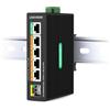 LINOVISION Switch PoE++ Industriale Full Gigabit a 5 Porte DC12V per Sistemi Solari o UPS di Camper/Veicoli Ricreazionali, Supporta Ingresso DC 9~54V, 4 Porte BT90W PoE++ e 1 Porta PoE Passiva 24V