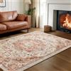 SONGMICS HOME Tappeto Antiscivolo 120 x 170 cm Camera da Letto, Stile Vintage Tradizionale, Ornamento per Soggiorno, Cucina, Ingresso, Sala da Pranzo, Lavabile in Lavatrice, Cappuccino Beige TAR032K01