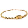 ALMENDRA Bracciale da uomo personalizzato in acciaio inossidabile inox con incisione, catena a maglia veneziana iniziale nomi data ancora infinito da personalizzare, scatola regalo oro nero (Oro)