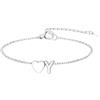 GoldChic Cuore Bracciale Donna, Oro/Argento Braccialetto Donna in Acciaio Inox, Bracciali Alfabeto Lettera A-Z 16cm+5cm