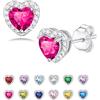 Seleneva Orecchini a perno con pietra portafortuna da donna, in argento Sterling, delicati orecchini a perno con zirconia cubica, regalo per mamma, sorelle, fidanzate, One Size, Argento, Non pietra