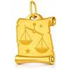 Rodium - Ciondoli in oro con il segno zodiacale della Bilancia su papiro, oro 14k/finezza 585, ciondoli per collane o bracciali a catena