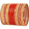 Touchstone Collezione Colorata 2 dozzine Bracciali Gioielli Indiani di Bollywood in Lega di Metallo Testurizzato Arancione Carota Set di 24. in Tono Oro per Le Donne
