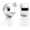 Silverly Orecchini a Cerchio in Argento Sterling da Donna, 8mm | Cerchietti Lisci e Spessi in Argento 925 | Design a Semicerchio con Cupola Larga e Piccola | Gioielli Essenziali Classici e Semplici
