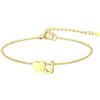 GoldChic Cuore Bracciale Donna Oro Braccialetto Donna in Acciaio Inox, Bracciali Alfabeto Lettera J 16cm ideali per Natale, compleanni, la Festa della Mamma e San Valentino