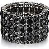 EVER FAITH Braccialetto Donna, Austriaco Cristallo Sposa Elegante 3 Righe Elasticizzato Bracciale per Le Donne Ragazze