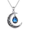 VONALA Collana da donna con luna, 20*20mm, Argento sterling, Zirconia cubica