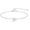 GoldChic Cuore Bracciale Donna, Oro/Argento Braccialetto Donna in Acciaio Inox, Bracciali Alfabeto Lettera A-Z 16cm+5cm