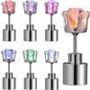 CALLARON Orecchini a LED, 7 pezzi, incandescenti, luminosi, lampeggianti, in acciaio inox, con flash