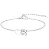 GoldChic Cuore Bracciale Donna Argento Braccialetto Donna in Acciaio Inox, Bracciali Alfabeto Lettera B 16cm ideali per Natale, compleanni, la Festa della Mamma e San Valentino