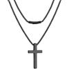 FaithHeart Collana Uomo Croce Ciondolo Croce Cristiana in Acciaio Inossibile Taglia Grande a Catena Serpente 40CM Impermeabile