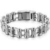 JewelryWe - Bracciale Uomo a Catena Moto Bicicletta Due Toni Grossa Robusta in Acciaio Inossidabile Roccia Stile per Uomo Ragazzi