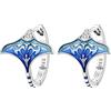 MISEFF Orecchini da donna in argento Sterling 925 a forma di animaletti, ipoallergenici, con ciondoli a forma di bradipo, coccinella, koala, panda, Menta Ray