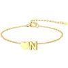 GoldChic Cuore Bracciale Donna Oro Braccialetto Donna in Acciaio Inox, Bracciali Alfabeto Lettera N 16cm ideali per Natale, compleanni, la Festa della Mamma e San Valentino