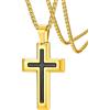 FaithHeart Collana Croce Smaltata - Lunga 55+5cm Regolabile, 3 Colori，Ciondolo Sottile Collana Oro, Resistente all'Acqua, Gioiello Religioso per Uomo e Donna