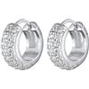Kuzzoi Orecchini a Cerchio Da Uomo In Argento Sterling 925 Con Zirconi, 1 Paio Di Orecchini Rotondi (15 Mm), Modello Buddha