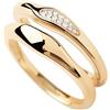 P D PAOLA Anello in donna PDPaola Onda Argento 925,Oro (18 kt)- Zirconi misura 10 trendy cod. AN01-C21-12