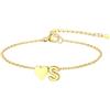 GoldChic Cuore Bracciale Donna Oro Braccialetto Donna in Acciaio Inox, Bracciali Alfabeto Lettera S 16cm ideali per Natale, compleanni, la Festa della Mamma e San Valentino