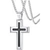 FaithHeart Collana Croce Smaltata - Lunga 55+5cm Regolabile, 3 Colori，Ciondolo Sottile Collana Argento, Resistente all'Acqua, Gioiello Religioso per Uomo e Donna