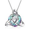 TOUPOP Collana celtica da donna in argento Sterling S925 con nodo celtico e cristallo, gioielli celtici, regalo per l'Irlanda, regali di compleanno per donne e ragazze, 2.17 x 1.96 cm (Anhänger), 45 +