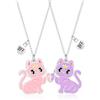CERSLIMO Collana con scritta Best Friend per ragazze e bambine, collana magnetica con gatto portafortuna per 2 ragazze e bambini, idea regalo abbinata, regalo per migliore amica, compleanno, Natale