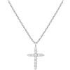 AstraGlam Collana da donna in argento 925, regolabile con zirconi, elegante ciondolo a forma di croce, regalo per occasioni speciali