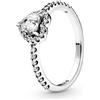TOFBS Anelli Donna Cuore Rialzato Argento 925 Zirconia Cubica Anello Anniversario Promessa Fidanzamento Gioielli Nuziali Sposa Anello con Diamante per Donne e Ragazze (Argento,56)