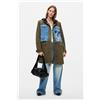 Desigual, Parka in cotone Mickey, Donna, Cotone, Verde, L