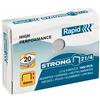 Rapid 24863400 Scatola con 1000 Punti metallici 21/4, Zincato Forte