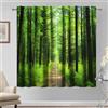 Kzzfqxb 132×214cm Set di 2 pannelli di tende da foresta, Sentiero nella foresta verde vibrante e vivace con stampe di erbe rigogliose, da Finestra per soggiorno e camera da letto