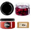 KADAX Set di 10 vasetti per marmellata in vetro 250ml Ø82 - tappo a vite ermetico, per marmellate, miele, confetture e bomboniere