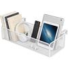 BUERPINKING Organizer per letto da appendere, organizer da comodino, in metallo, multifunzionale con ganci, per libri, cellulare per letti a castello, dormitorio, casa (bianco)