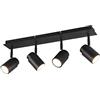 Trio Leuchten webmarketpoint Barra Lineare 4 Faretti Spot Orientabili Metallo Nero Angelo Trio Lighting