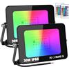 RIGIDON 2x 30W RGB faretto led esterno con IR telecomando, 3000lm faretti