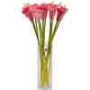 cn-Knight 12 calle artificiali a stelo lungo 50,8 cm, per decorazione della casa, centrotavola, bouquet da sposa fai da te (cremisi chiaro)