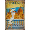 LuckyLinde Targa in metallo vintage con souvenir da viaggio, vacanze, avventura, vacanze, 30 x 20 cm (Firenze, Italia)