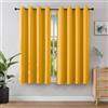 Joydeco Tende Oscuranti per Interni 2 Pezzi L 117 x A 137, Tende Termiche Isolanti con Occhielli per Soggiorno e Camera da Letto Moderne Blackout Curtains, Giallo