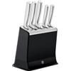 Tefal EverSharp Pro K2976S04 - Set di 5 coltelli con blocco portacoltelli autoaffilante, tecnologia di affilatura brevettata, acciaio inossidabile tedesco, nero, K2976S04